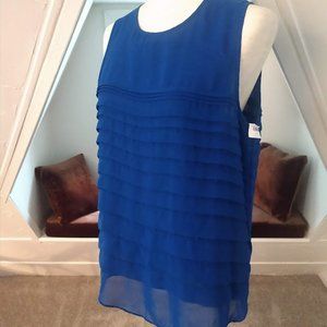 Vince Camuto Blue Pleated Tunic